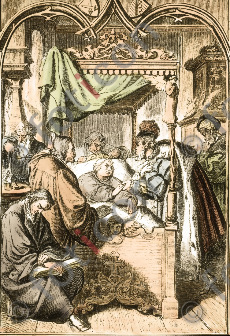 Luther auf dem Totenbett | Luther on his deathbed - Foto foticon-simon-150-058.jpg | foticon.de - Bilddatenbank für Motive aus Geschichte und Kultur
